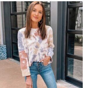 Madewell - Tie-Dye Westford Sweater AI200 | Size Small | Lighthouse Multicolor